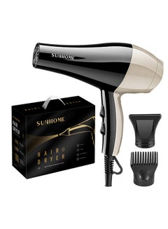 Sunhome 3-Piece Professional Hair Dryer Set ,1800W Black/Gold  - Image 2