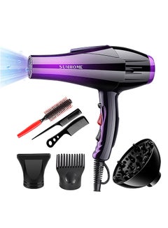 Sunhome 7-Piece Professional Hair Dryer Set 2300W Purple/Black  - Image 1