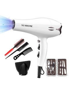 Sunhome 12-Piece Professional Hair Dryer Set White/Black  - Image 1