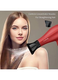 5-Piece Professional Hair Dryer Set,1800W Red/Black 240ml - v1598260976/N25382907A_2