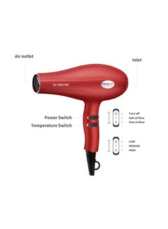 5-Piece Professional Hair Dryer Set,1800W Red/Black 240ml - v1598260977/N25382907A_5