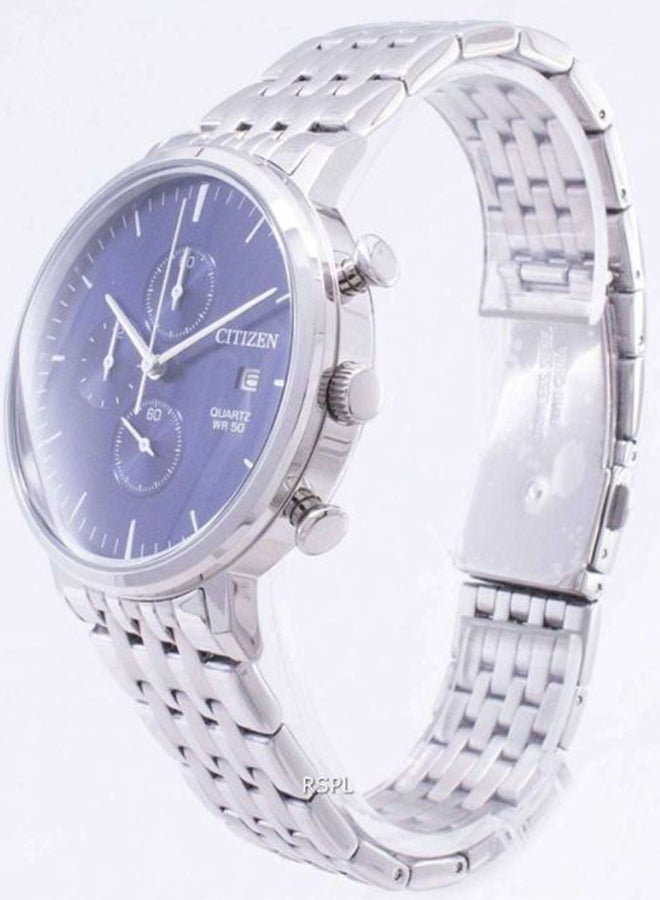 سيتيزن ساعة يد بعقارب وسوار من الستانلس ستيل طراز AN3610-55L - مقاس 39 مم - فضي للرجال  - Image 4