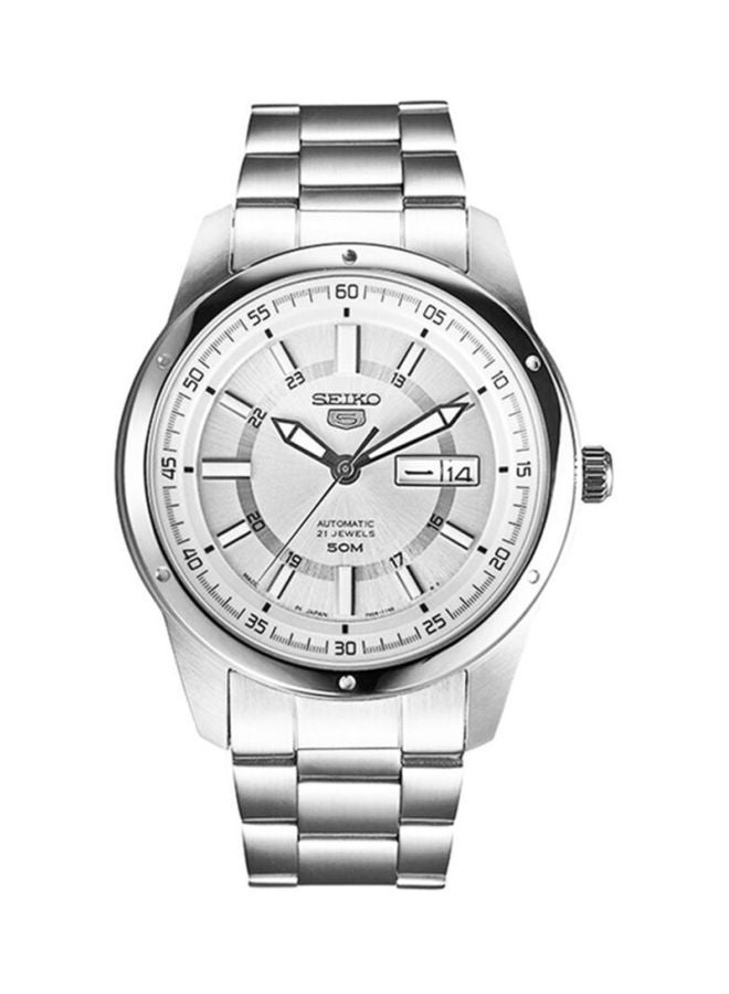 Seiko Men's Series 5 Round Shape Stainless Steel Analog Wrist Watch 43 mm - Silver - SNKN09J1  - Image 1