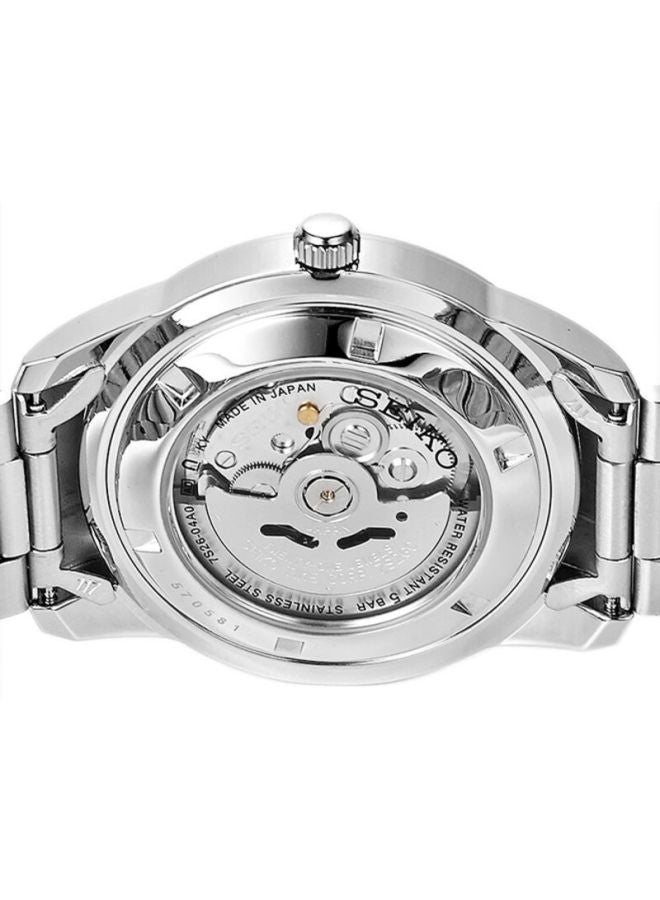Seiko Men's Series 5 Round Shape Stainless Steel Analog Wrist Watch 43 mm - Silver - SNKN09J1  - Image 4