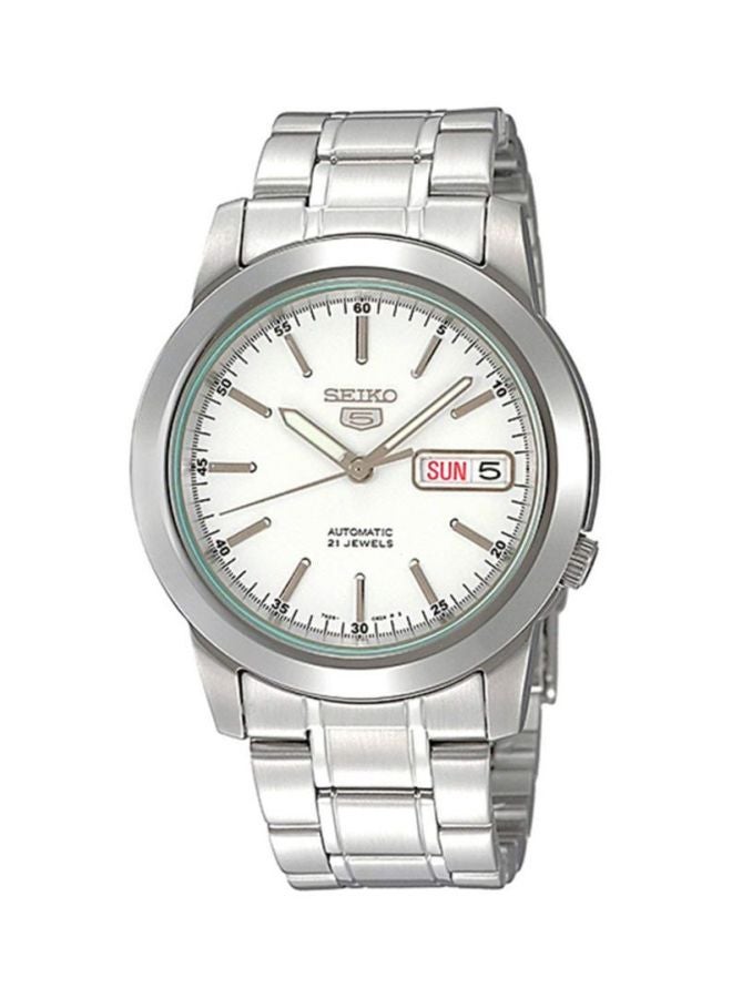Seiko men Round Shape Stainless Steel Analog Wrist Watch - Silver - SNKE49J1 - Image 1