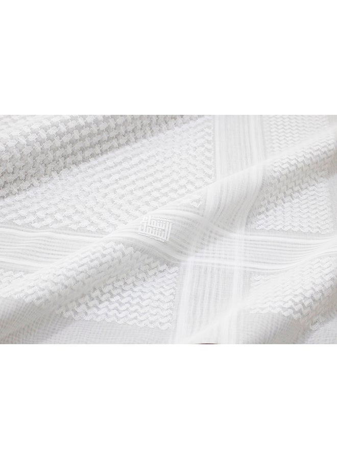 اليشمك شماغ قطني سادة أبيض - Image 2