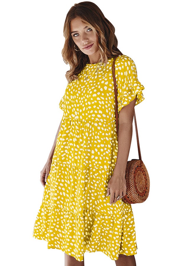 Allover Print Dress Yellow - Image 1