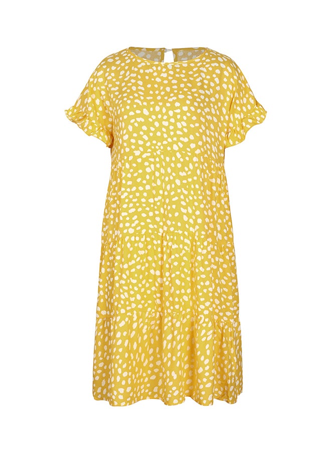 Allover Print Dress Yellow - Image 3
