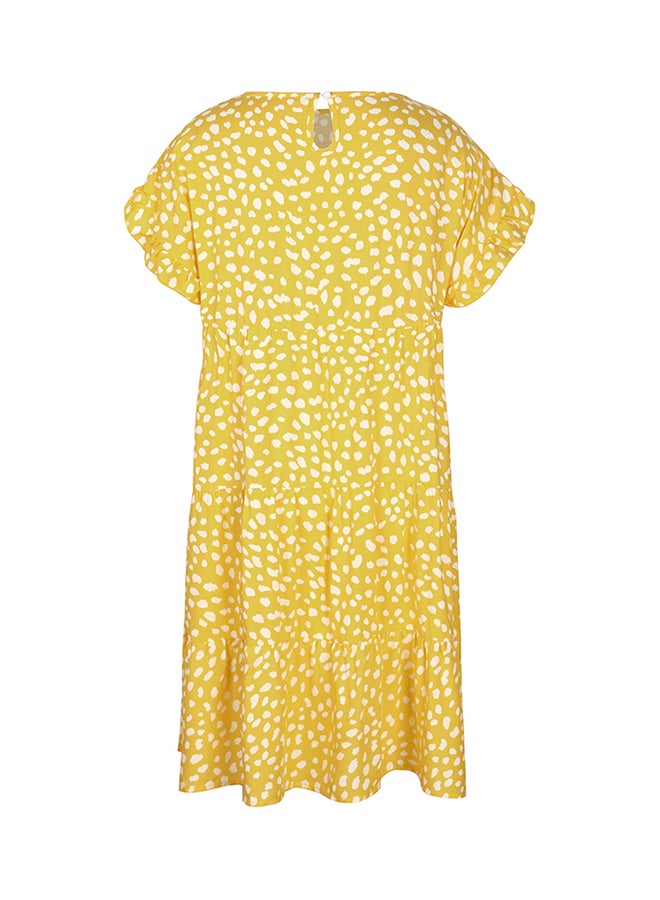 Allover Print Dress Yellow - Image 4