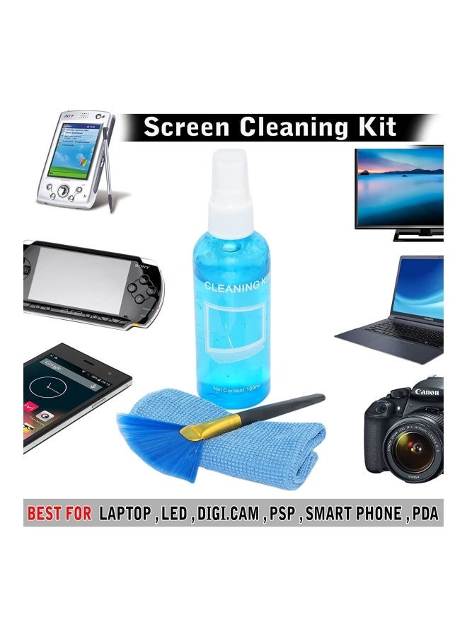 Handboss - 3-Piece Clean Pro Multi-Purpose LCD Cleaning Kit Blue/Black/Gold - Image 1