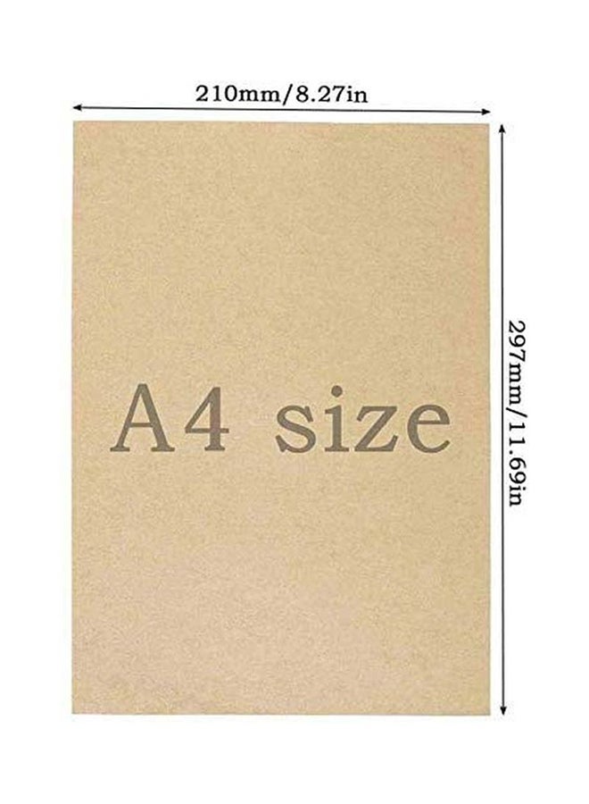 Generic - 100 Sheets A4 Non-Removable  Label Sticker Paper Matte Brown - Image 1
