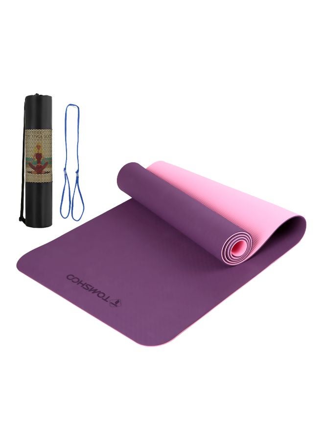 TOMSHOO Portable Yoga Mat With Carrying Strap And Storage Bag 183x61x0.8cm  - Image 1