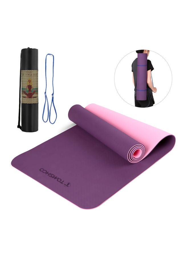 TOMSHOO Portable Yoga Mat With Carrying Strap And Storage Bag 183x61x0.8cm  - Image 2