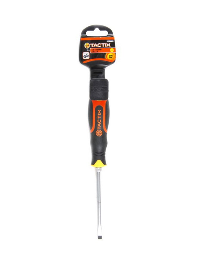 Tactix Tactix Screwdriver, Slot 5.5x100mm (7/32x4in), Non-Slip 3 Color Bi-Material Handle, Electrician Screwdriver, Magnetic Tip, Durable and Ergonomic Design- 205009 Multicolour  - Image 2