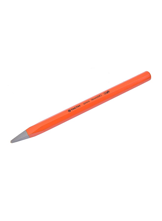 Tactix Chisel Cold Point 250 x 16mm (10 x 5/8 Inch), Heavy-Duty Chrome Vanadium Steel, Professional Hand Tool for Metal, Masonry, Concrete, Woodworking, and Construction, Orange- 227015 Multicolour - Image 1