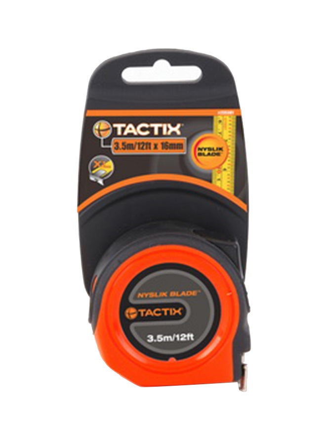 Tactix - Tactix Tape Measure - 3.5 m (12 ft) x 16 mm, Nyslik Blade with Impact-Resistant Case for Tough Environments, Extra Large Hook for Secure Grip, Ideal for DIY and Professional Use- 235381 Multicolour 3.5meter - Image 1
