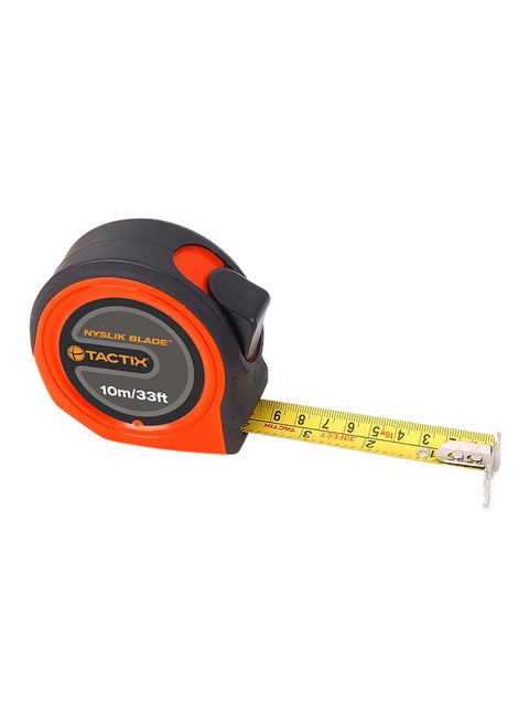 Tape Measure 10M (33 Ft) Retractable Measuring Tape, Extra-Large Hook, Easy To Read Measurement Tape, Impact Resistant Non-Slip Case, For Construction, Carpenter- 235387 Multicolour 10meter