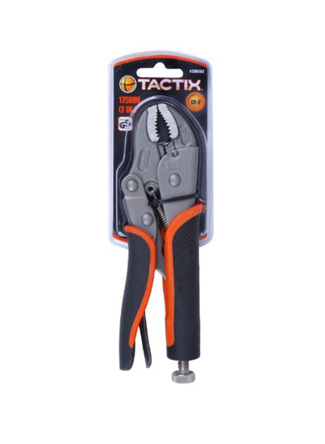 Tactix 10-Inch (250mm) Locking Pliers, Premium Cr-V Construction, With Wire Cutter, Non-Slip Bi-Material Handle, For Clamping, Twisting, Welding, Silver- 200505 Multicolour - Image 2