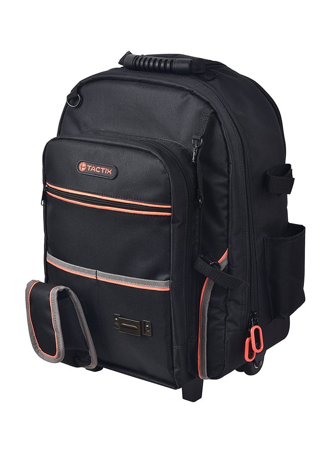 Tactix Tactix 19 Inches Rolling Tool Backpack, Large Tool Bag With Wheels, Rolling Electrician Bag For Men, Black, Dimensions 50Lx 36W x 21H cm- 323157  - Image 1