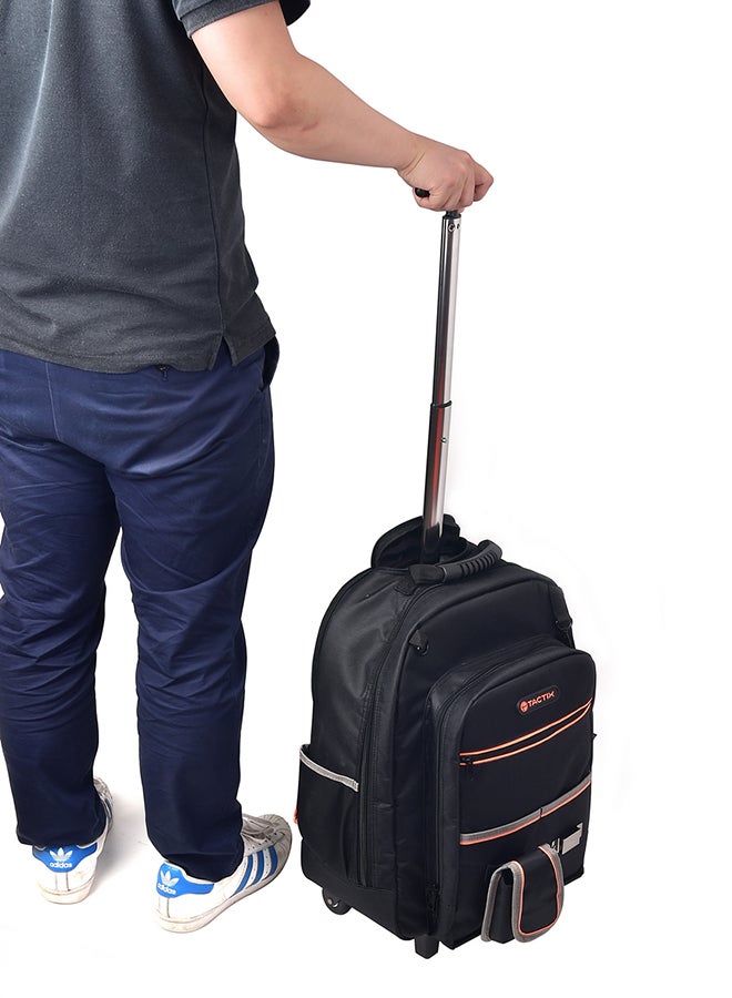 Tactix Tactix 19 Inches Rolling Tool Backpack, Large Tool Bag With Wheels, Rolling Electrician Bag For Men, Black, Dimensions 50Lx 36W x 21H cm- 323157  - Image 4