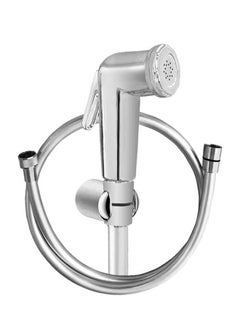 Toilet Hand Spray Shattaf With Hose And Hook Silver