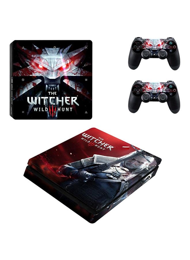 4-Piece The Witcher Wild Hunt Themed Console And Controller Sticker Set For PlayStation 4