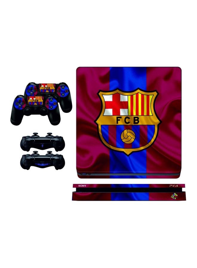 Decalac 6-Piece FCB Football Logo Printed Console And Controller Stickers Set - PlayStation 4 Slim - Image 1