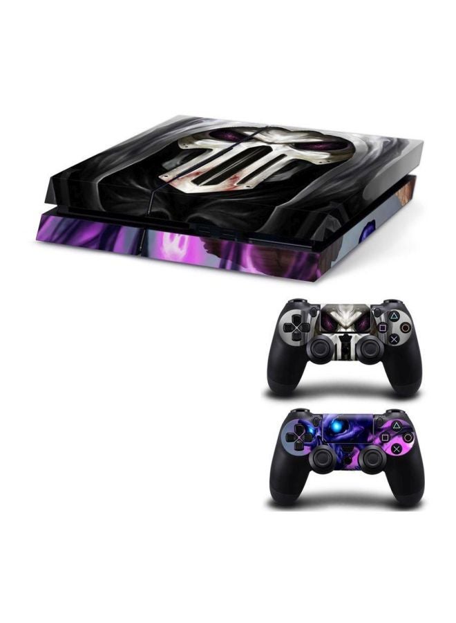 Star 3-Piece Killer Devil Skull Printed Gaming Console And Controller Sticker Set For PlayStation 4 - Image 2