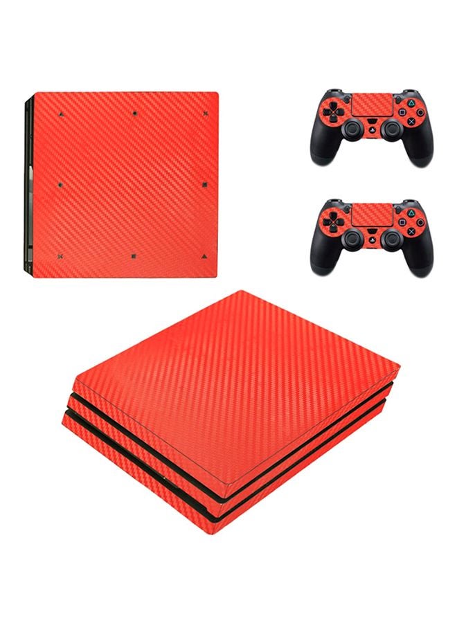 Vinyl Decal 4-Piece Carbon Fiber Themed Console And Controller Sticker For Sony PlayStation 4 - Image 1