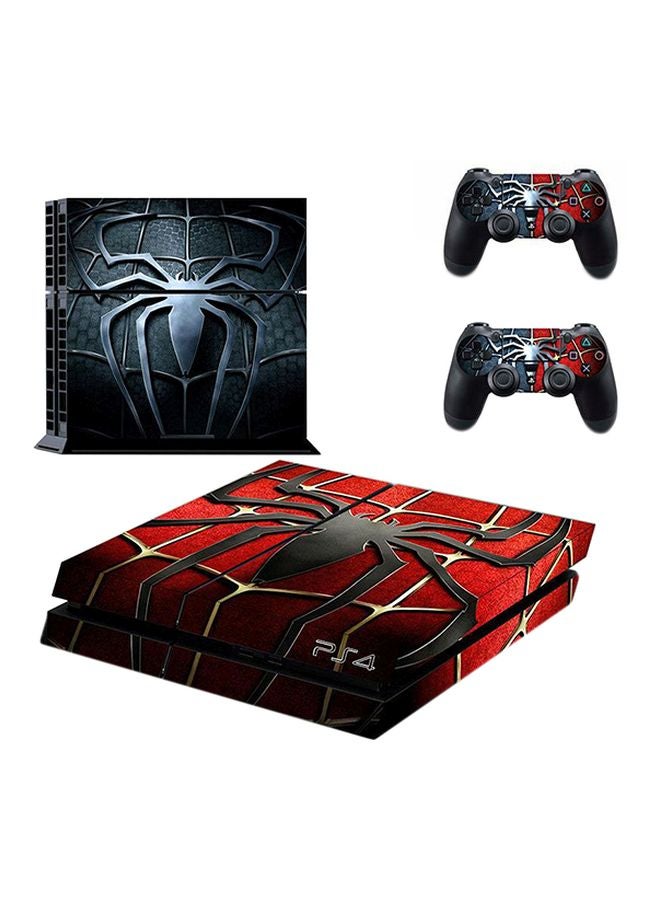Vinyl Decal 4-Piece Spiderman Red Themed Console And Controller Sticker For Sony PlayStation 4 - Image 1
