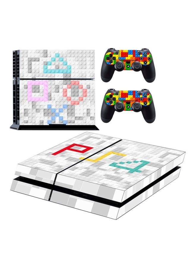 Vinyl Decal 4-Piece Colors Lego Themed Console And Controller Sticker For Sony PlayStation 4  - Image 1