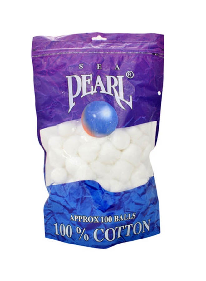 100-Piece Pearl Cotton Balls 100grams