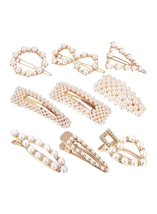 Tatuo 9 Pieces Artificial Pearl Hair Pins Hair Barrettes Decorative Bridal Hair Clips Handmade Hair Accessories - Image 1
