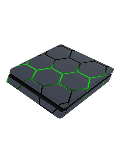 4-Piece Hex Design Printed Console And Controller Stickers - Sony PlayStation 4