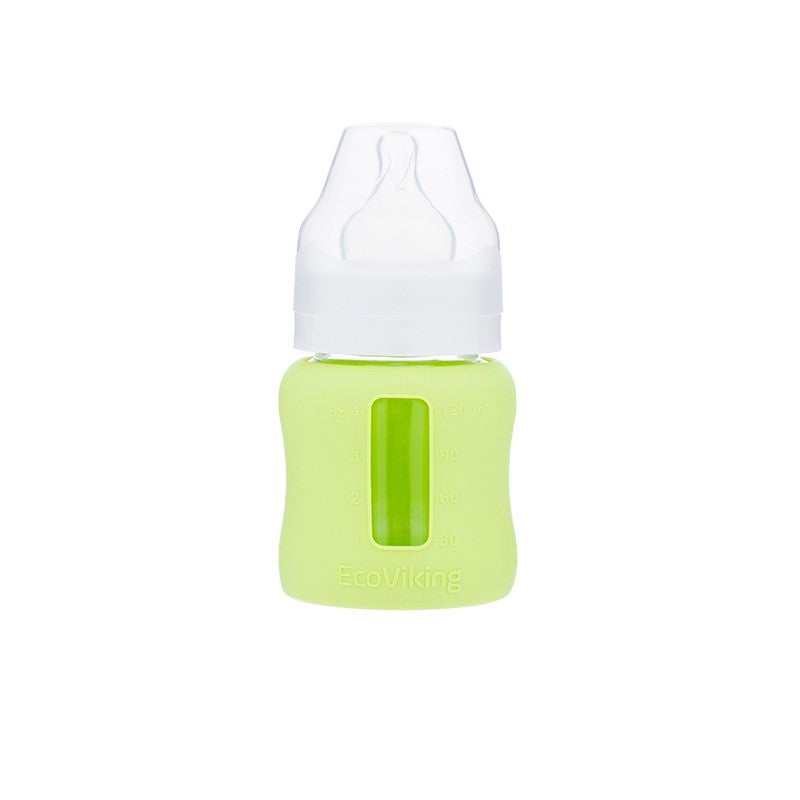 EcoViking Wide Neck Feeding Bottle With Sleeve, 120 ml - Image 1
