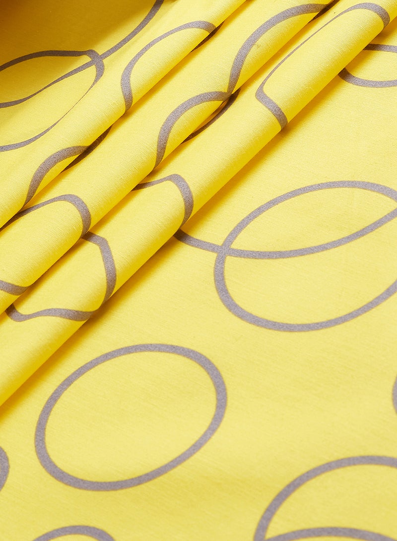 RISHAHOME 3-Piece 180 TC Premium Collection Queen Size Blue Circle Flat Bedsheet And Pillow Case Set Includes 1x Bedsheet 240x254 cm, 2x Pillow Cases Cotton Multicolour 50x75cm - Image 3