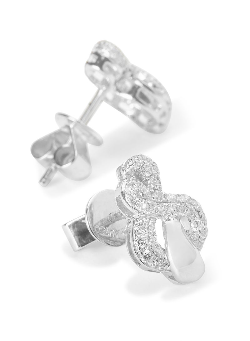 أناكا أقراط من الذهب الأبيض عيار 18 قيراط مرصعة بالألماس - Image 2