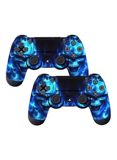 2-Piece Skull Themed Controller Stickers - PlayStation 4