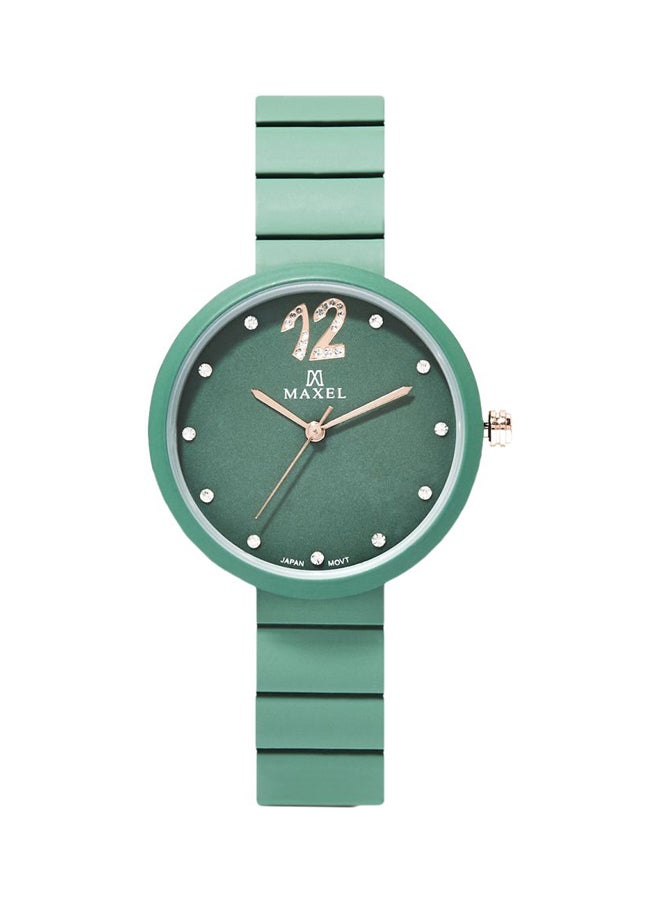 ماكسل ساعة يد بعقارب من مجموعة فاشن MX210 - مقاس 32 مم - لون أخضر للنساء - Image 1