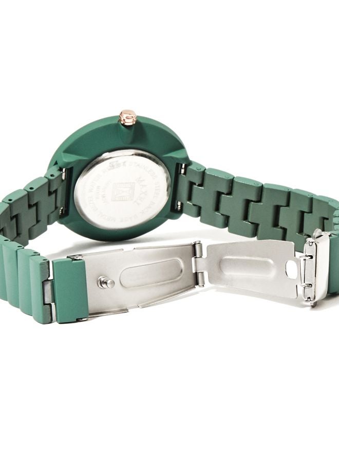 ماكسل ساعة يد بعقارب من مجموعة فاشن MX210 - مقاس 32 مم - لون أخضر للنساء - Image 2