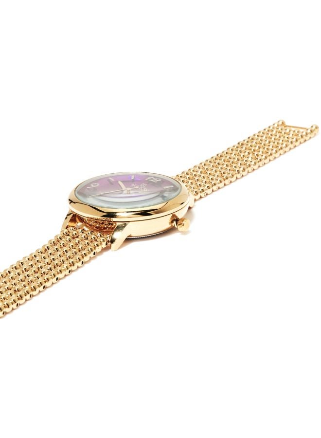 ماكسل ساعة يد بعقارب من مجموعة فاشن MX301 - مقاس 32 ملم - لون ذهبي للنساء - Image 4