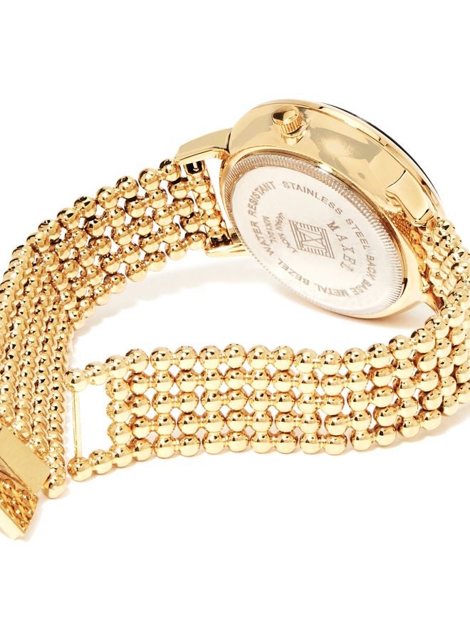 ماكسل ساعة يد بعقارب من مجموعة فاشن MX120L - قياس 32 مم - لون ذهبي للنساء - Image 2