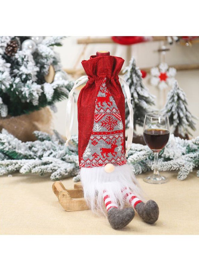 Beauenty Themed Bottle Cover Red/Grey/White 15.5x35cm - Image 3