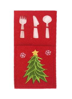 Beauenty Tree Embroidered Fork And Knife Bag Red/Green/Yellow 10x20cm  - Image 1