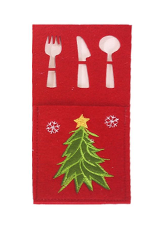 Beauenty Tree Embroidered Fork And Knife Bag Red/Green/Yellow 10x20cm  - Image 1
