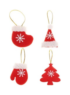 Beauenty 4-Piece Themed Fabric Ornament Set Red/White/Gold 30x20cm  - Image 1
