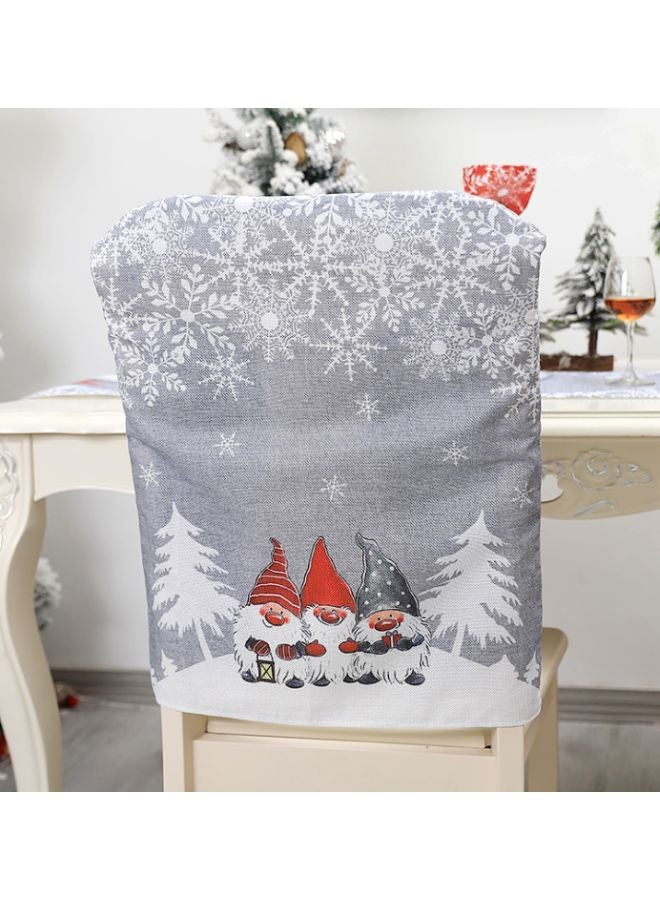 Printed Chair Cover Grey/White/Red 57x45cm - v1598338549/N39924963A_2