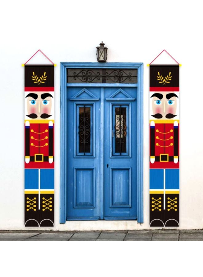 بيوينتي طقم ديكور معلق للحائط بتصميم فني لجنود مكون من قطعتين أسود/أحمر/أصفر 180x30سم - Image 3