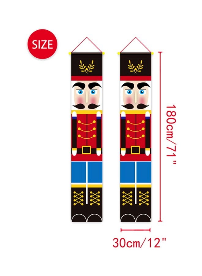 بيوينتي طقم ديكور معلق للحائط بتصميم فني لجنود مكون من قطعتين أسود/أحمر/أصفر 180x30سم - Image 4