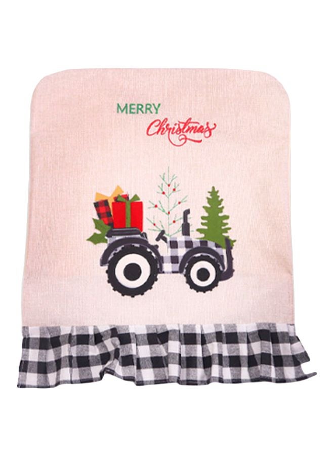 Beauenty Merry Christmas Themed Chair Cover Pink/Black/Green 55x45cm - Image 1